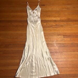 BEC & BRIDGE Cedar City Satin Maxi Size 2 Dress Icy Yellow